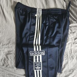 Adidas Mens Dark Blue Joggers with White Stripes